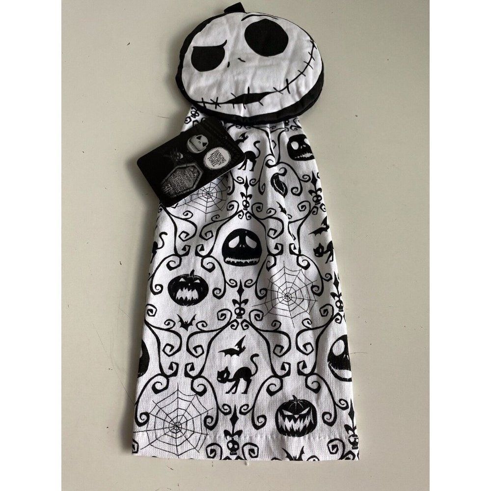Disney Jack Skellington Nightmare Before Christmas Kitchen Hanging Towel NEW